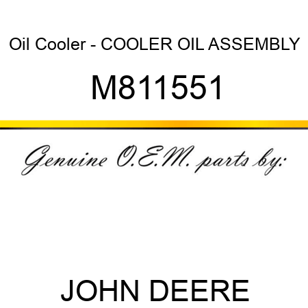 Oil Cooler - COOLER, OIL ASSEMBLY M811551