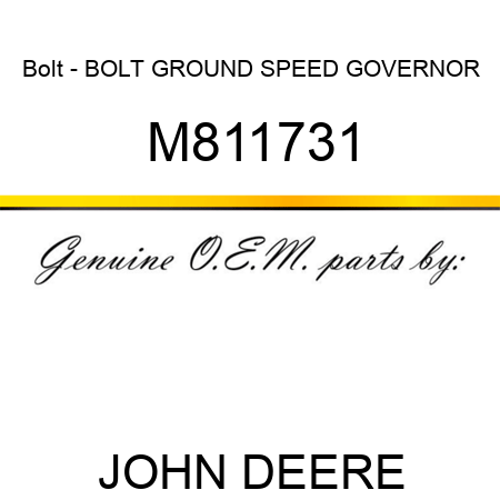 Bolt - BOLT, GROUND SPEED GOVERNOR M811731