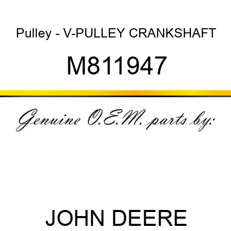 Pulley - V-PULLEY, CRANKSHAFT M811947