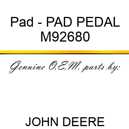 Pad - PAD, PEDAL M92680