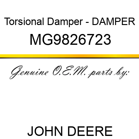 Torsional Damper - DAMPER MG9826723