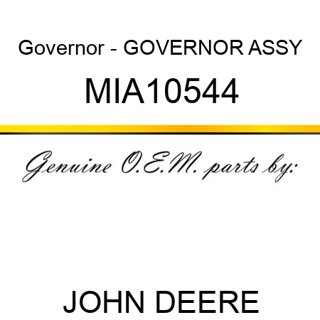 Governor - GOVERNOR ASSY MIA10544