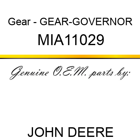 Gear - GEAR-GOVERNOR MIA11029