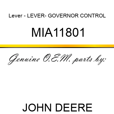 Lever - LEVER- GOVERNOR CONTROL MIA11801