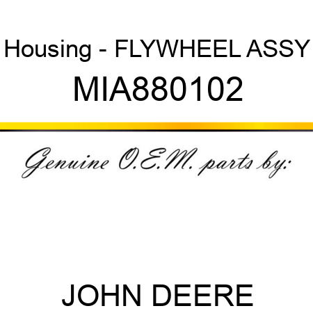 Housing - FLYWHEEL ASSY MIA880102