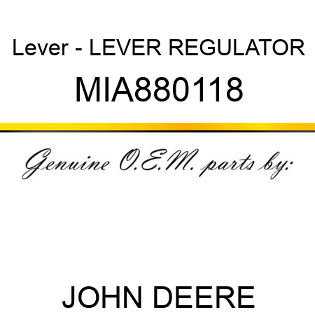 Lever - LEVER, REGULATOR MIA880118