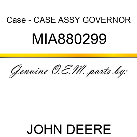 Case - CASE ASSY, GOVERNOR MIA880299