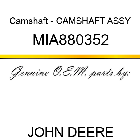 Camshaft - CAMSHAFT ASSY MIA880352