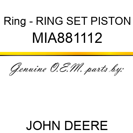 Ring - RING SET, PISTON MIA881112