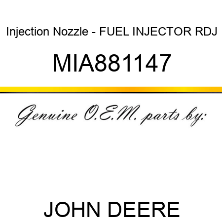 Injection Nozzle - FUEL INJECTOR, RDJ MIA881147