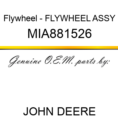 Flywheel - FLYWHEEL ASSY MIA881526
