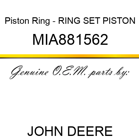 Piston Ring - RING SET, PISTON MIA881562