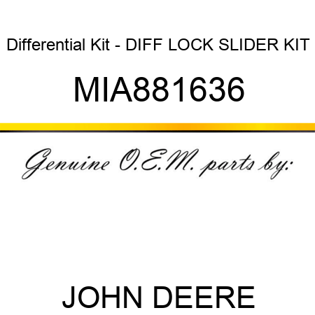 Differential Kit - DIFF LOCK SLIDER KIT MIA881636