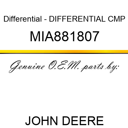 Differential - DIFFERENTIAL CMP MIA881807
