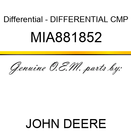 Differential - DIFFERENTIAL CMP MIA881852