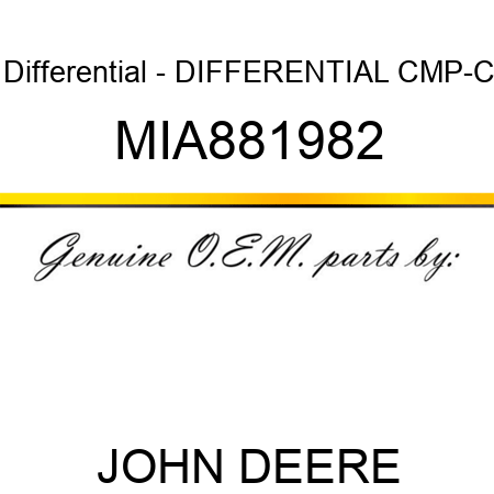 Differential - DIFFERENTIAL CMP-C MIA881982