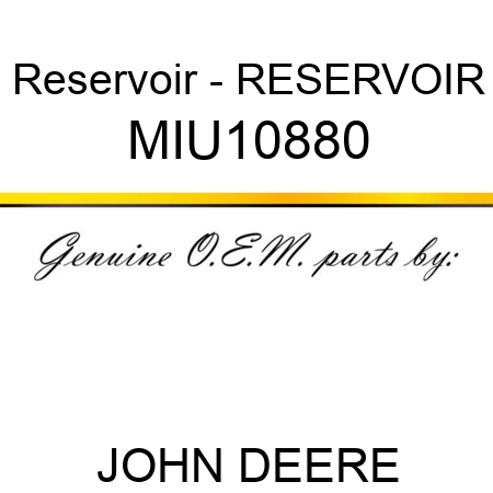 Reservoir - RESERVOIR MIU10880
