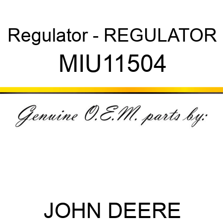 Regulator - REGULATOR MIU11504