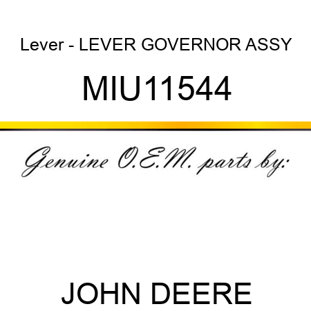 Lever - LEVER, GOVERNOR ASSY MIU11544