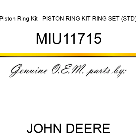 Piston Ring Kit - PISTON RING KIT, RING SET (STD) MIU11715
