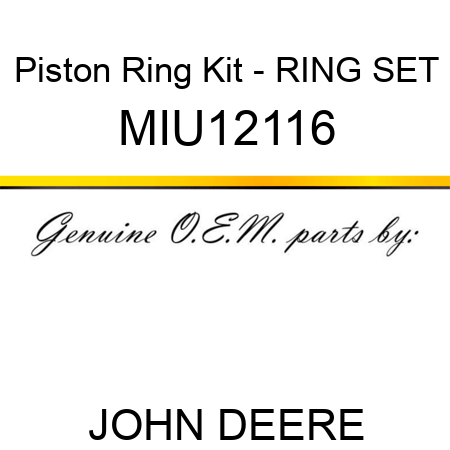 Piston Ring Kit - RING SET MIU12116