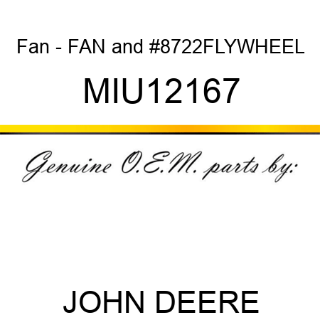 Fan - FAN−FLYWHEEL MIU12167