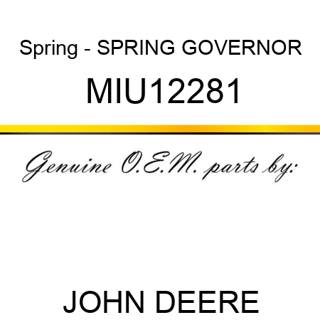Spring - SPRING, GOVERNOR MIU12281