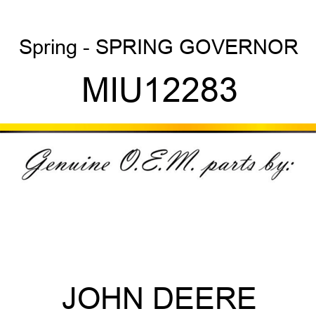 Spring - SPRING, GOVERNOR MIU12283