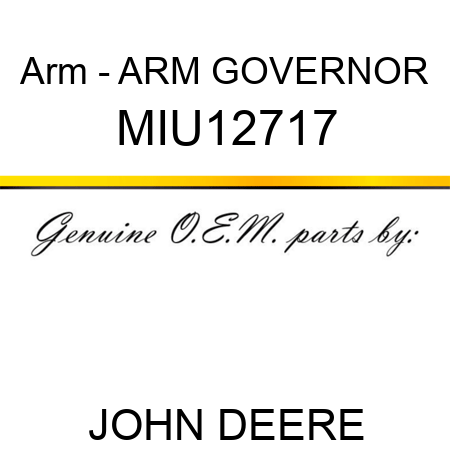 Arm - ARM GOVERNOR MIU12717