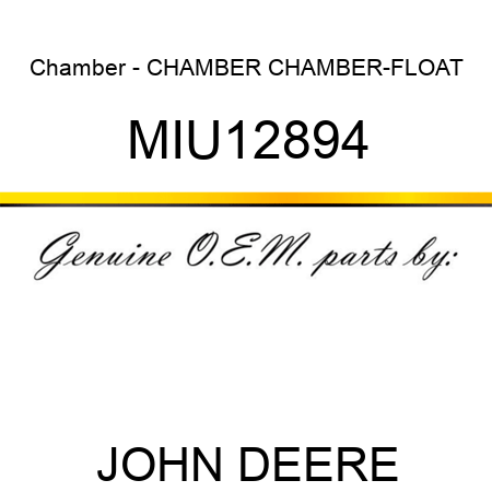 Chamber - CHAMBER, CHAMBER-FLOAT MIU12894