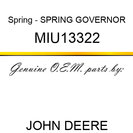 Spring - SPRING, GOVERNOR MIU13322
