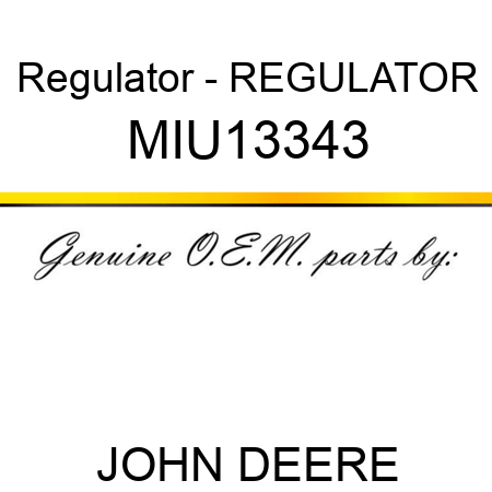 Regulator - REGULATOR MIU13343