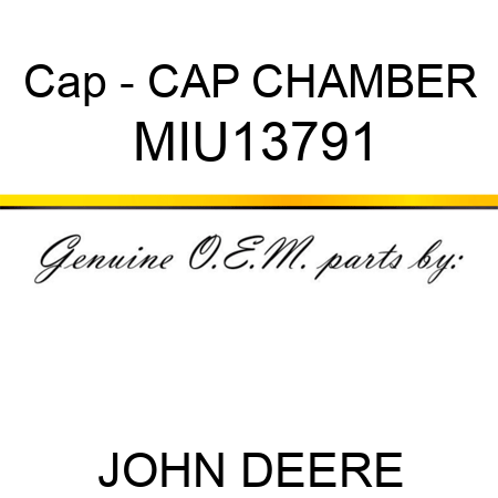 Cap - CAP, CHAMBER MIU13791
