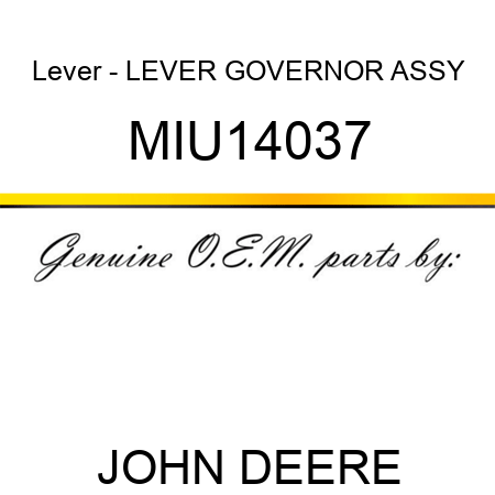Lever - LEVER, GOVERNOR ASSY MIU14037