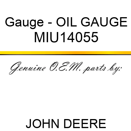 Gauge - OIL GAUGE MIU14055