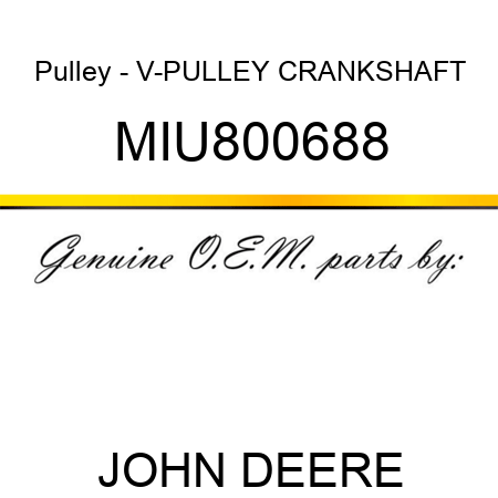 Pulley - V-PULLEY, CRANKSHAFT MIU800688