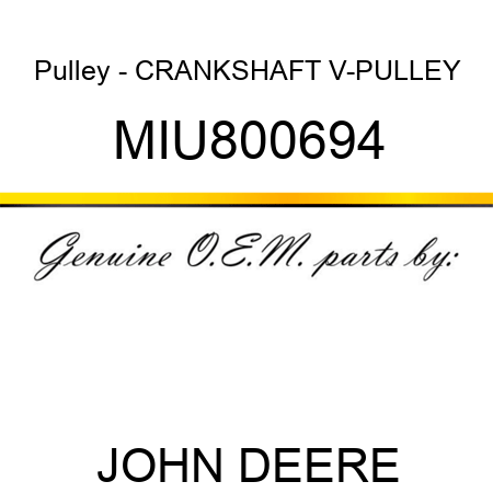 Pulley - CRANKSHAFT V-PULLEY MIU800694