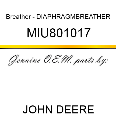 Breather - DIAPHRAGM,BREATHER MIU801017