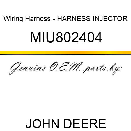 Wiring Harness - HARNESS, INJECTOR MIU802404