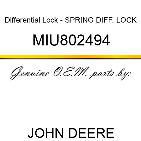Differential Lock - SPRING DIFF. LOCK MIU802494