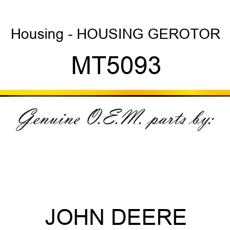 Housing - HOUSING, GEROTOR MT5093