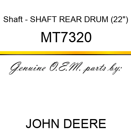 Shaft - SHAFT, REAR DRUM (22