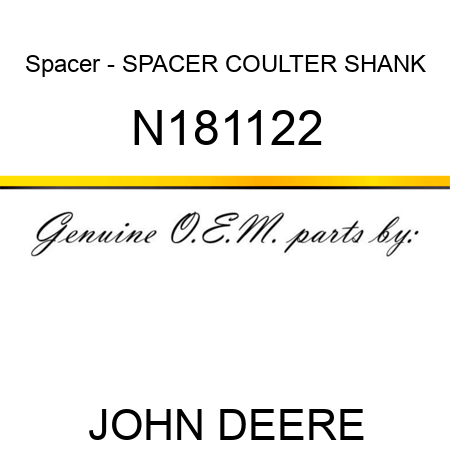 Spacer - SPACER COULTER SHANK N181122