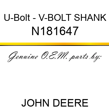 U-Bolt - V-BOLT SHANK N181647