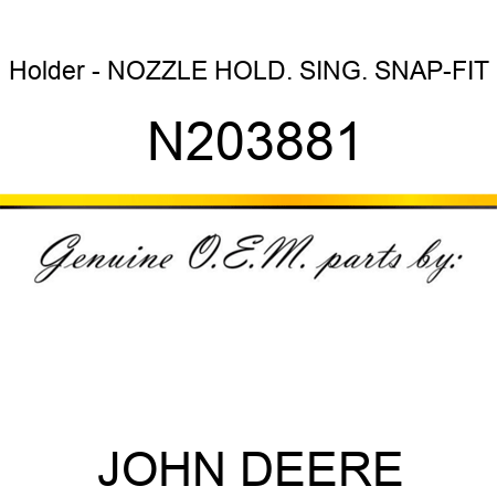 Holder - NOZZLE HOLD. SING. SNAP-FIT N203881