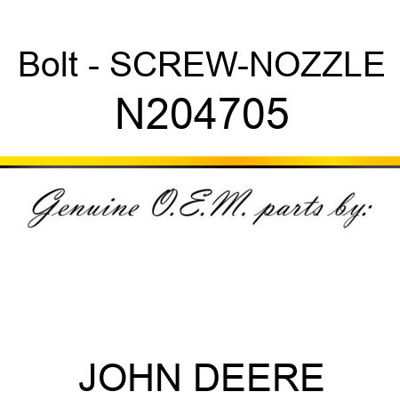 Bolt - SCREW-NOZZLE N204705