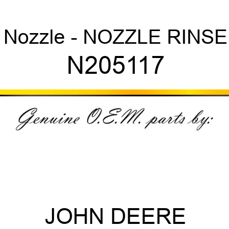 Nozzle - NOZZLE, RINSE N205117