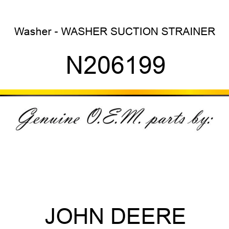 Washer - WASHER, SUCTION STRAINER N206199