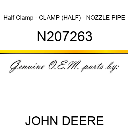 Half Clamp - CLAMP (HALF) - NOZZLE PIPE N207263