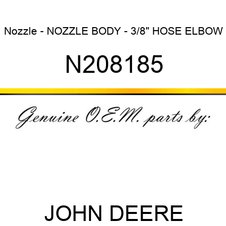 Nozzle - NOZZLE BODY - 3/8